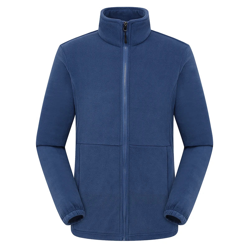 Men's Softshell Fleece Jacket — Windproof Outdoor Jacket — Men Denim Blue