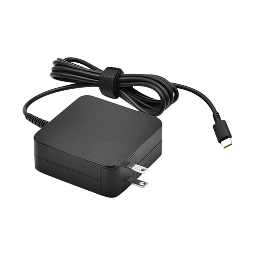 65W USB-C PD laptop charger — US plug with built-in cable