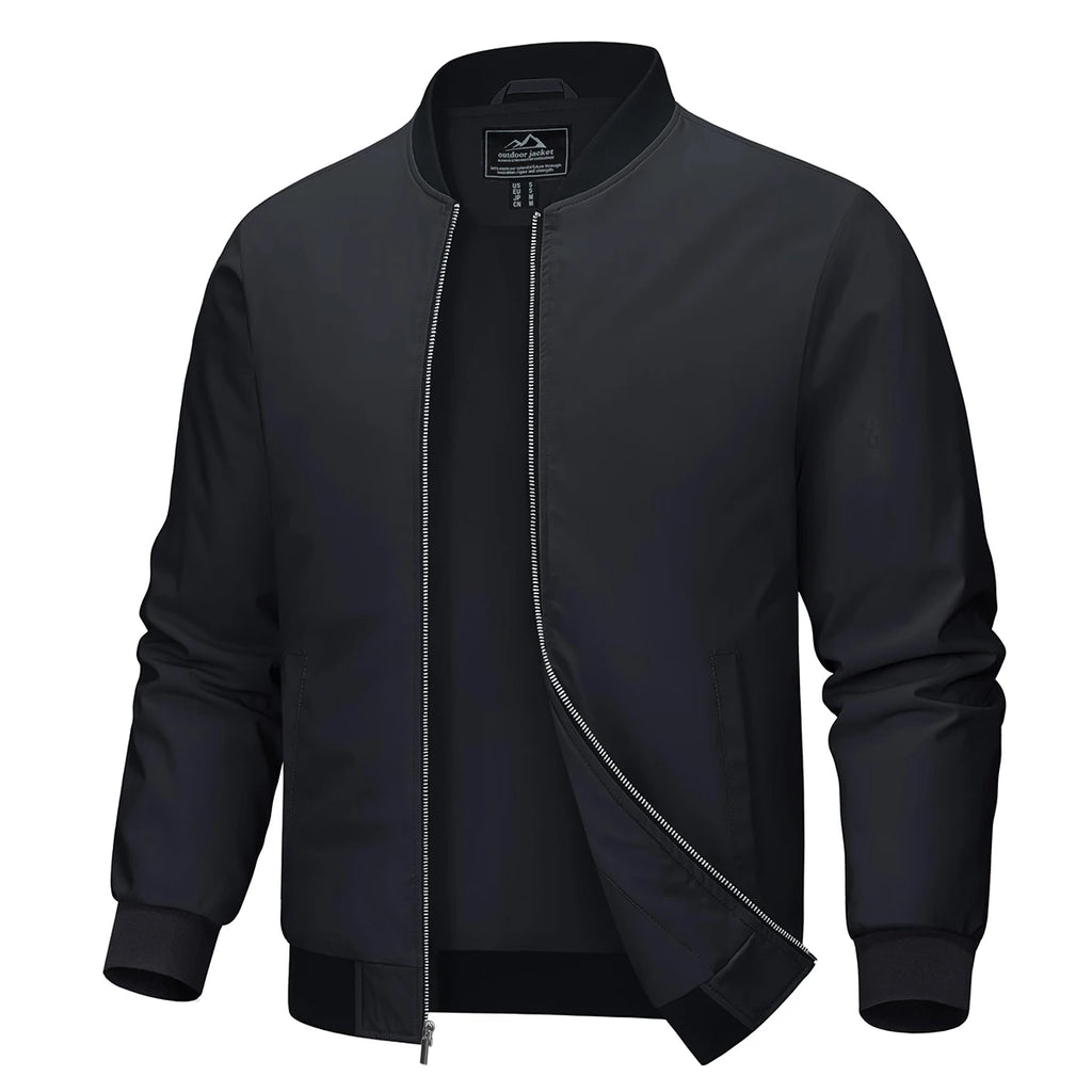 Men's Aviator Bomber Jacket — Waterproof Lightweight Windbreaker — Brown