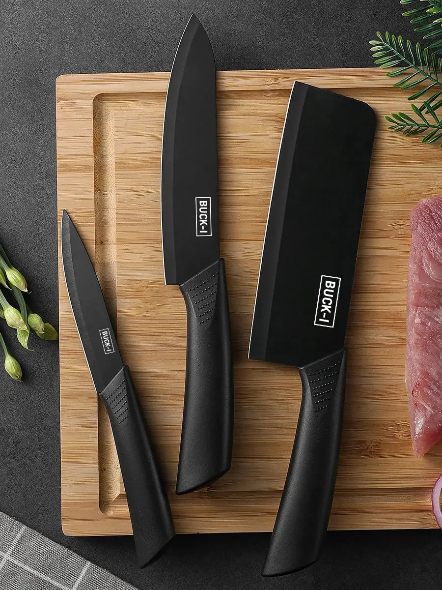 3-piece black knife set option