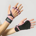 Women's pink lifting gloves with wrist wrap