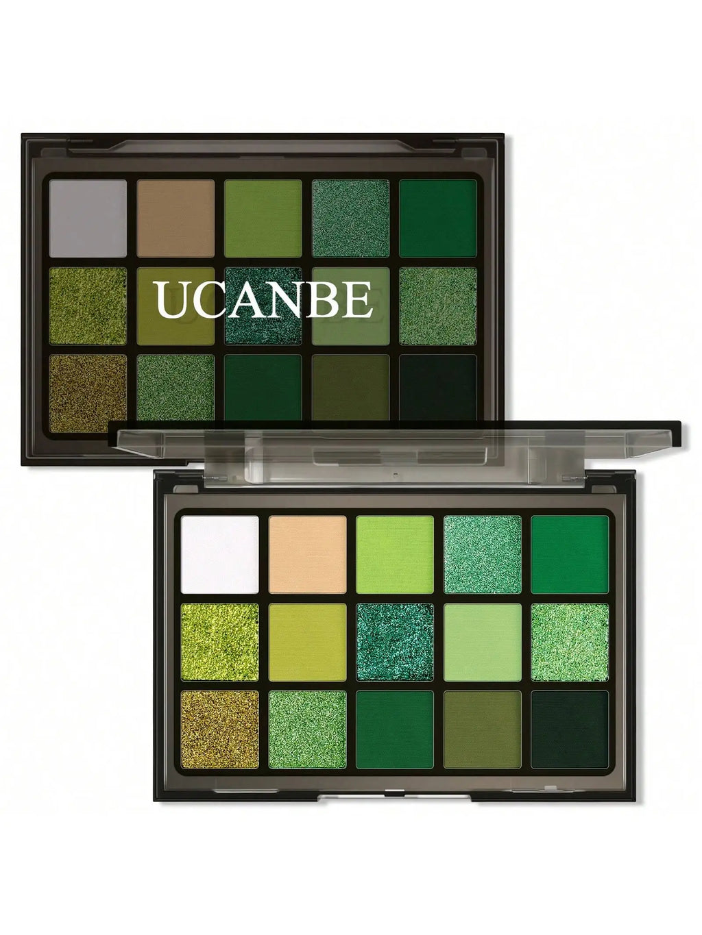 UCANBE 15-Shade Eyeshadow Palette — GREEN (Style 2)