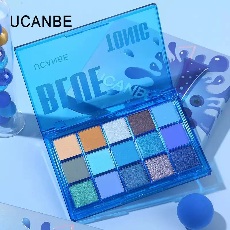 UCANBE 15-Shade Eyeshadow Palette — Blue Tonic