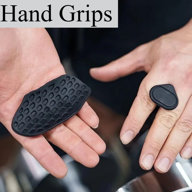 Silicone grip pads for weightlifting, pair
