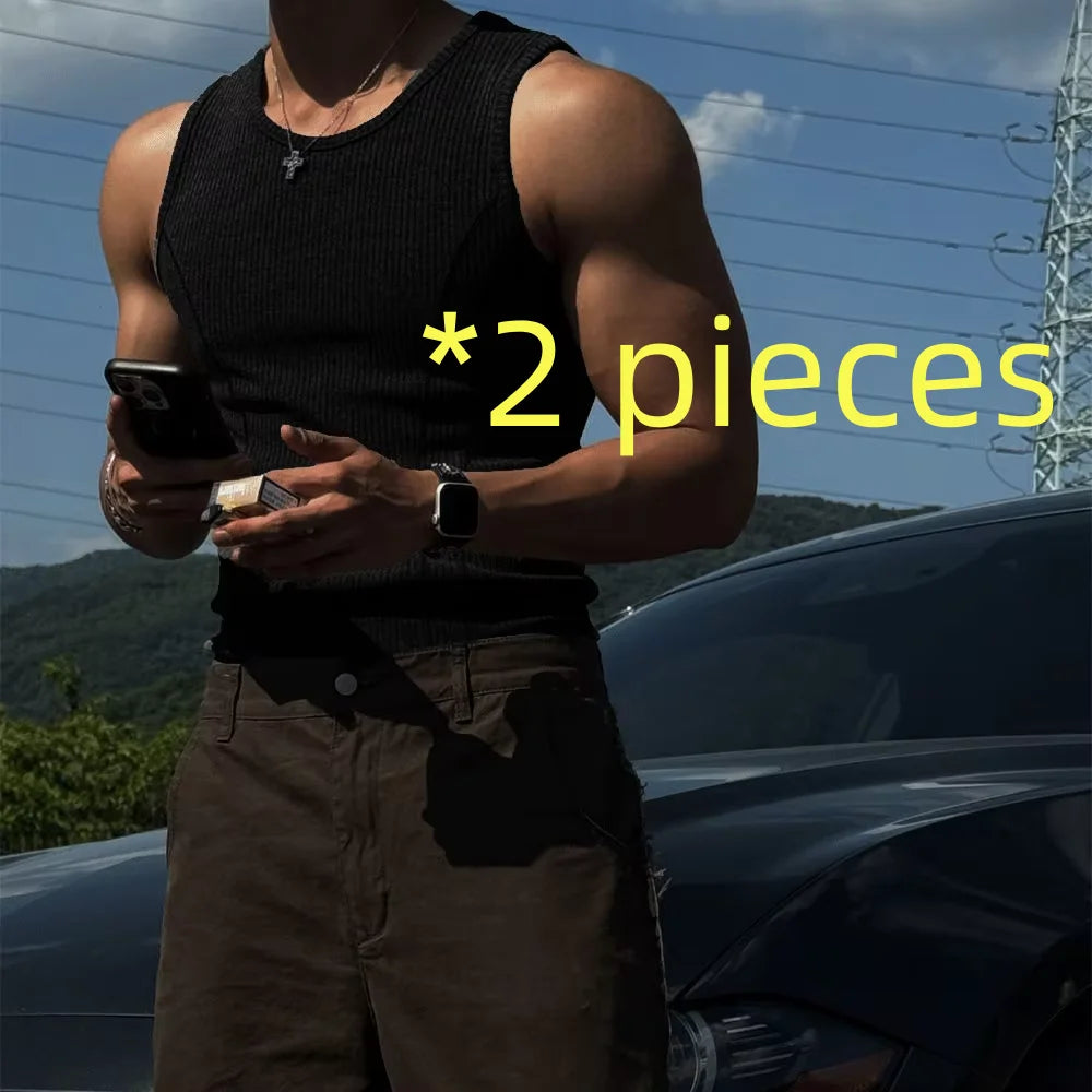 Men's gym tank top 3-pack — black bundle