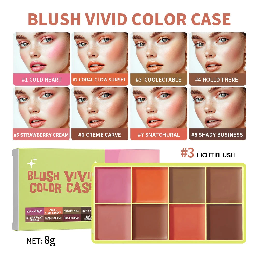 8-Pan Cream Face Palette — 3Blush