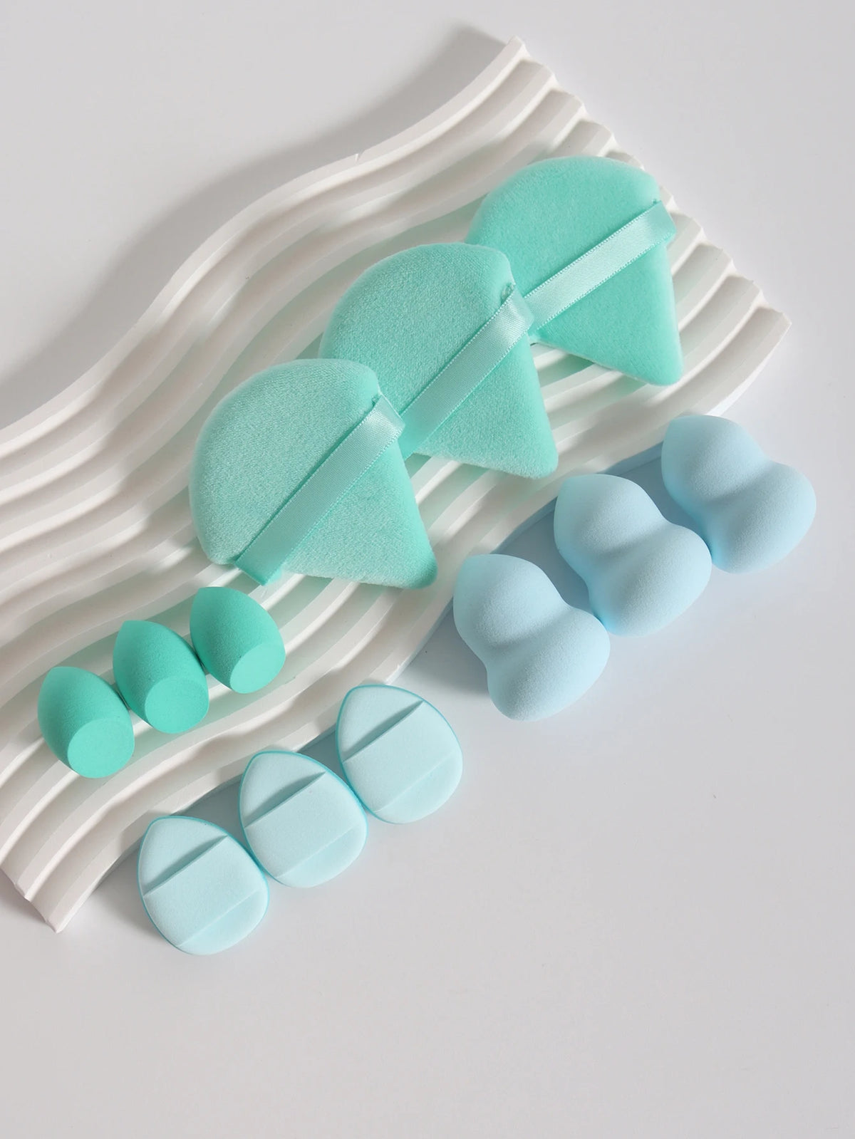 12-piece makeup sponge set — Blue