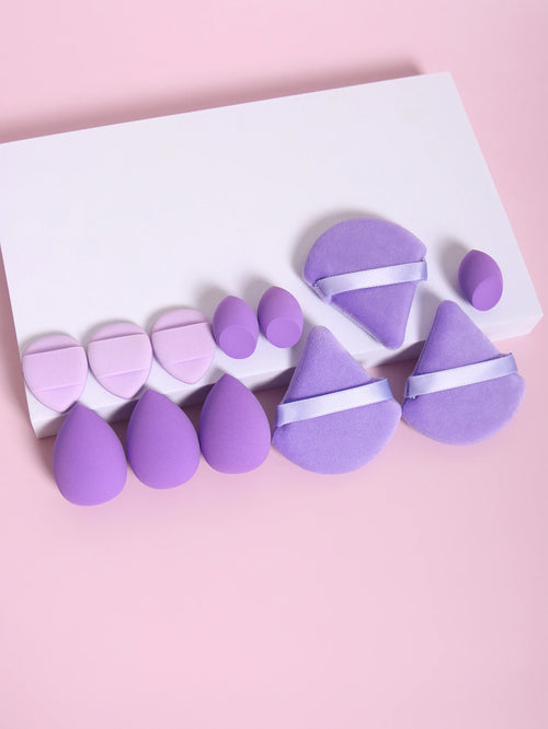 12-piece makeup sponge set — PURPLE