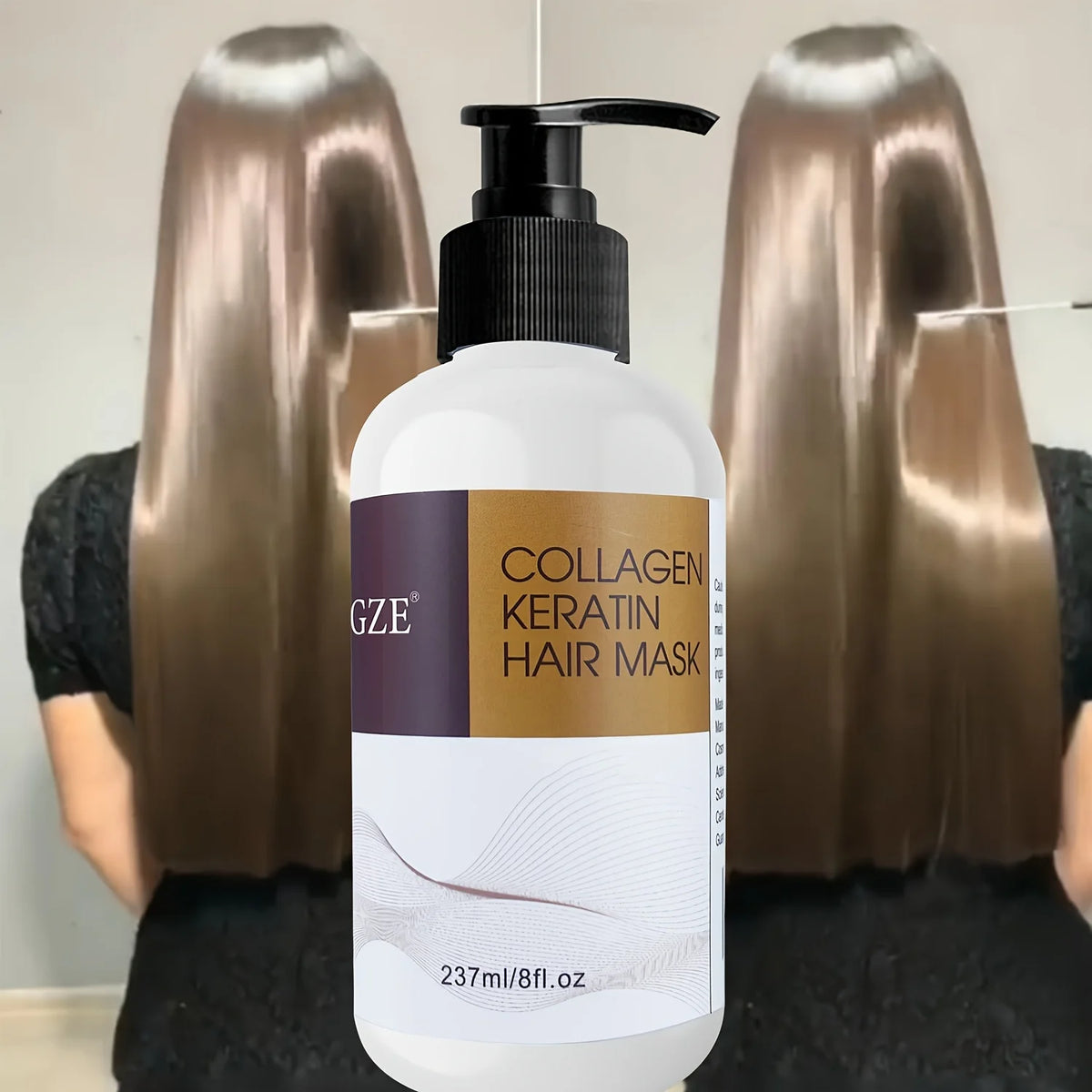 GZE collagen keratin hair mask, 237 ml jar