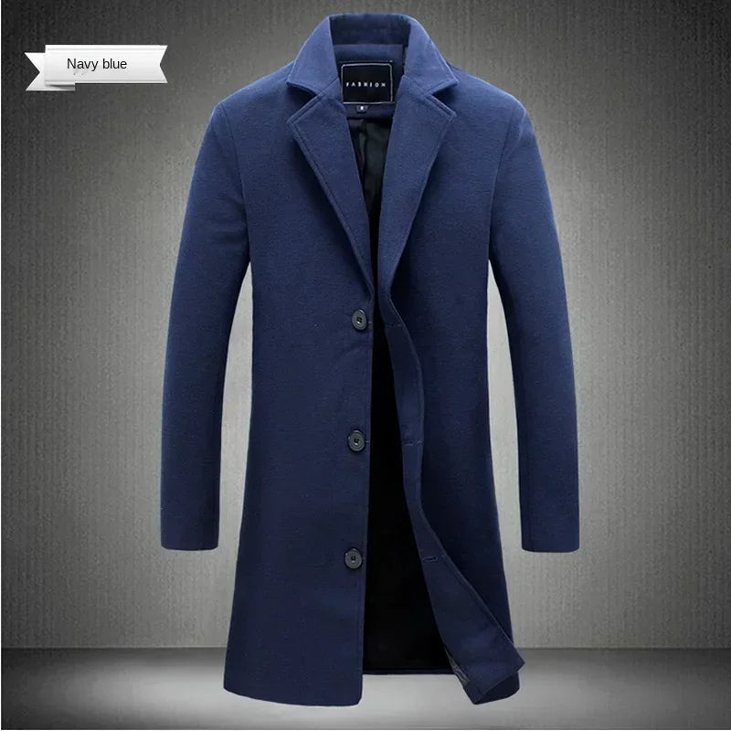 Men's long slim-fit coat
