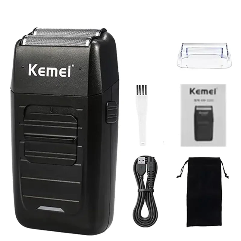 Kemei KM-1102 electric shaver and trimmer with storage bag