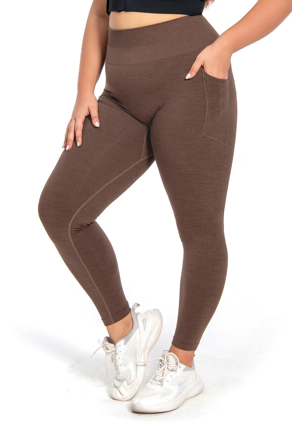 Womens Tummy Control Faja Leggings Linea Esencial - Chocolate (Seamless)