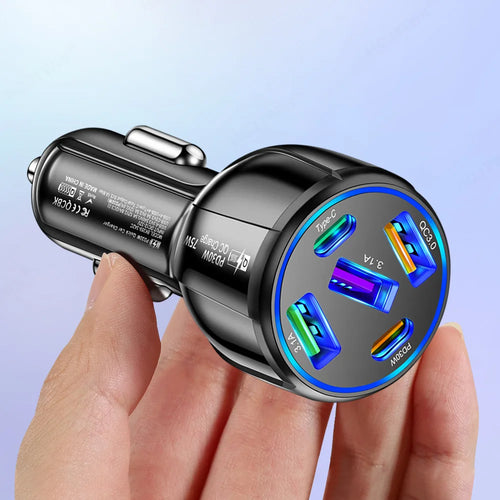 5-port car charger — Black