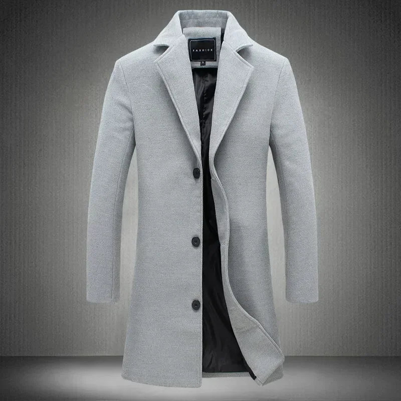 Men's long slim-fit coat