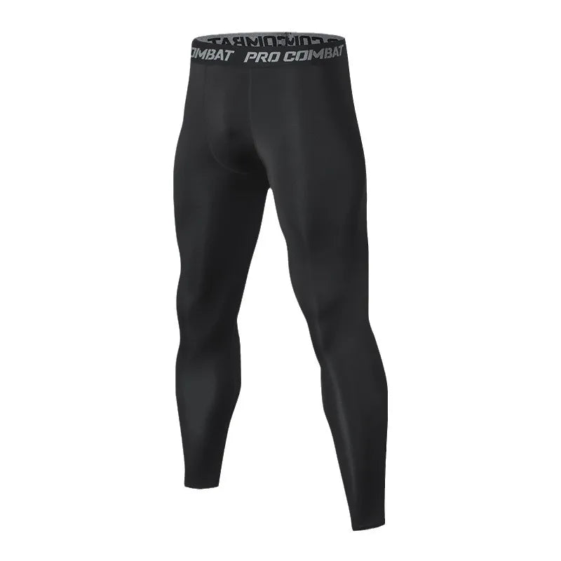 Men's compression tights — full length, black