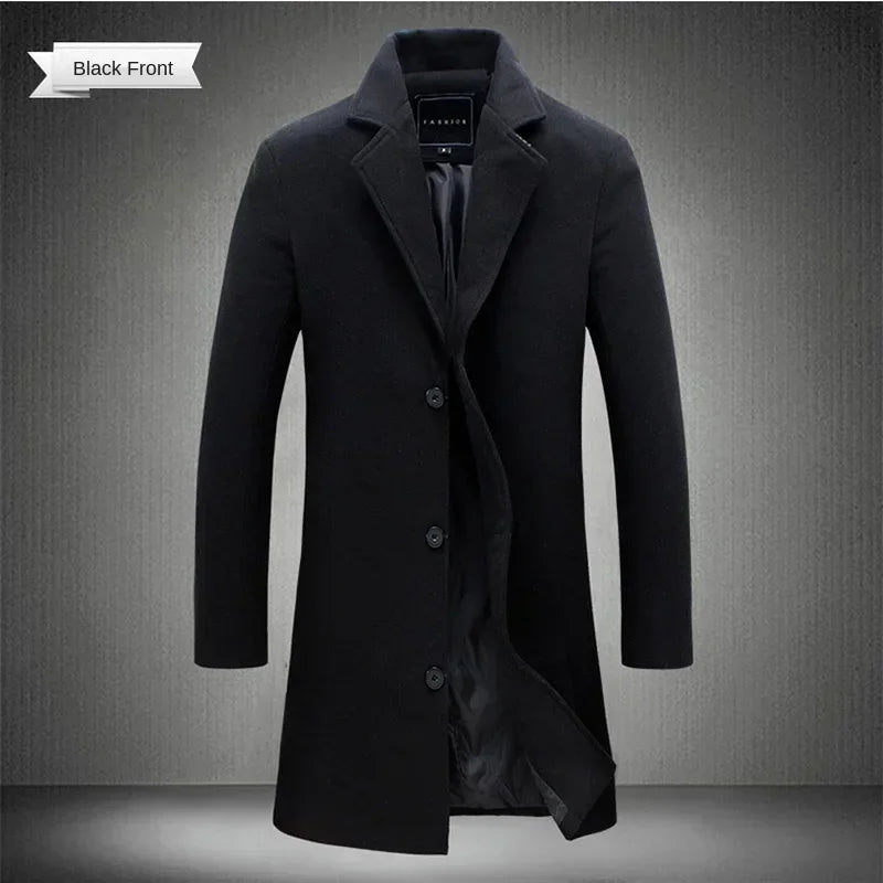 Men's long slim-fit coat