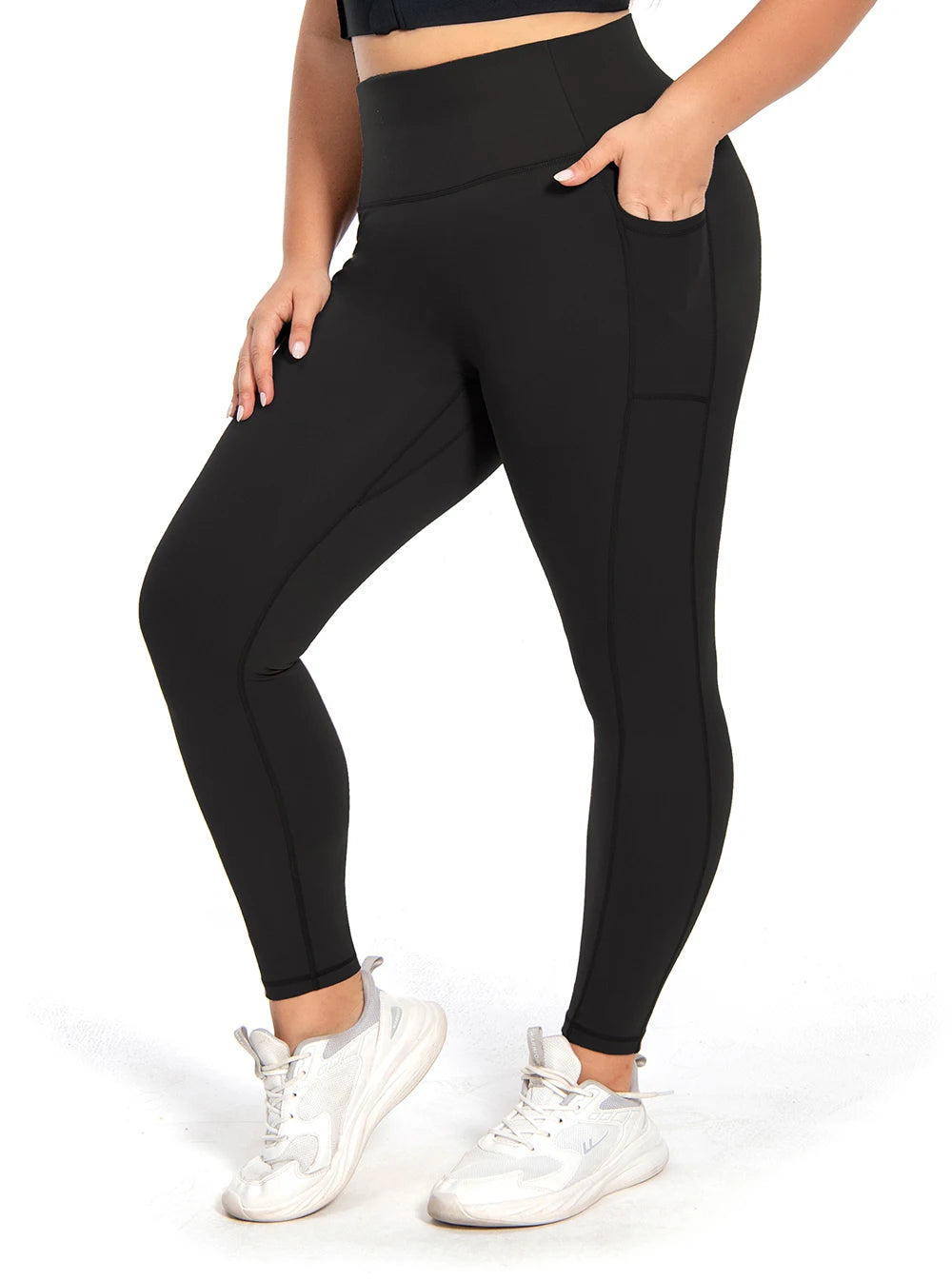 Womens Tummy Control Faja Leggings Linea Esencial - Black