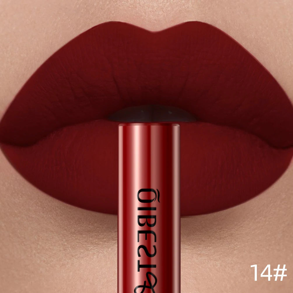 QIBEST Velvet Matte Liquid Lipstick — Shade 01