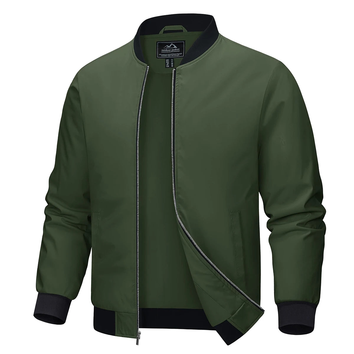 Men's Aviator Bomber Jacket — Waterproof Lightweight Windbreaker — Blue Green