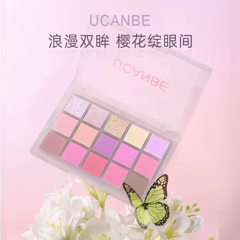 UCANBE 15-Shade Eyeshadow Palette — Pink