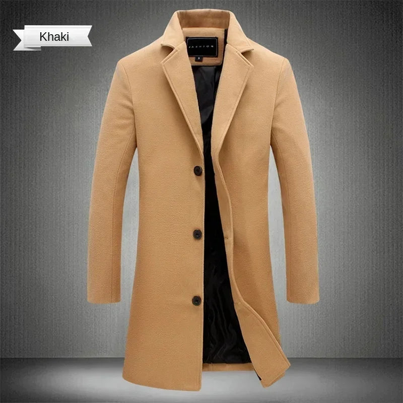 Men's long slim-fit coat