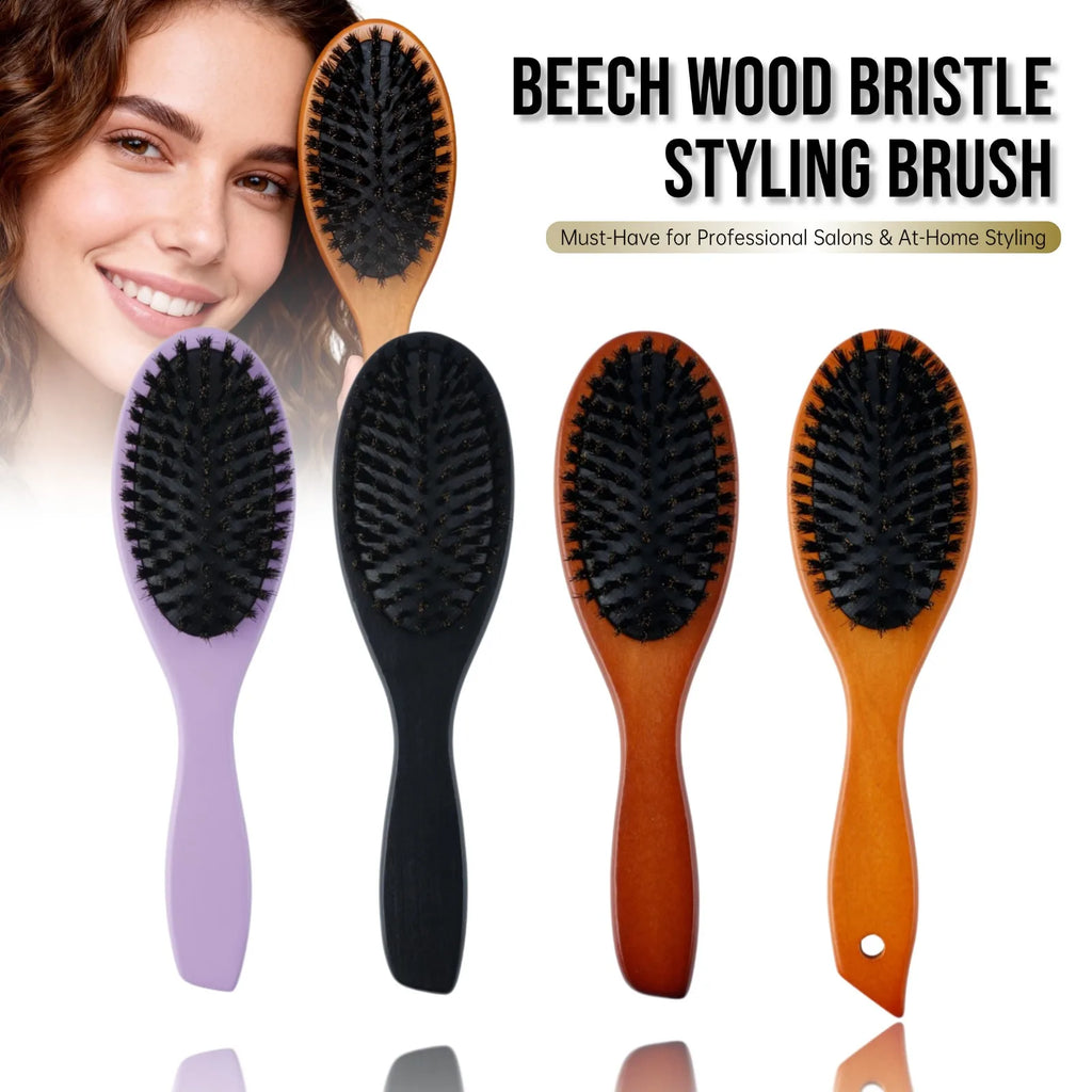 Natural boar bristle oval hair brush