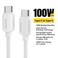 Essager 100W USB-C to USB-C braided cable — White
