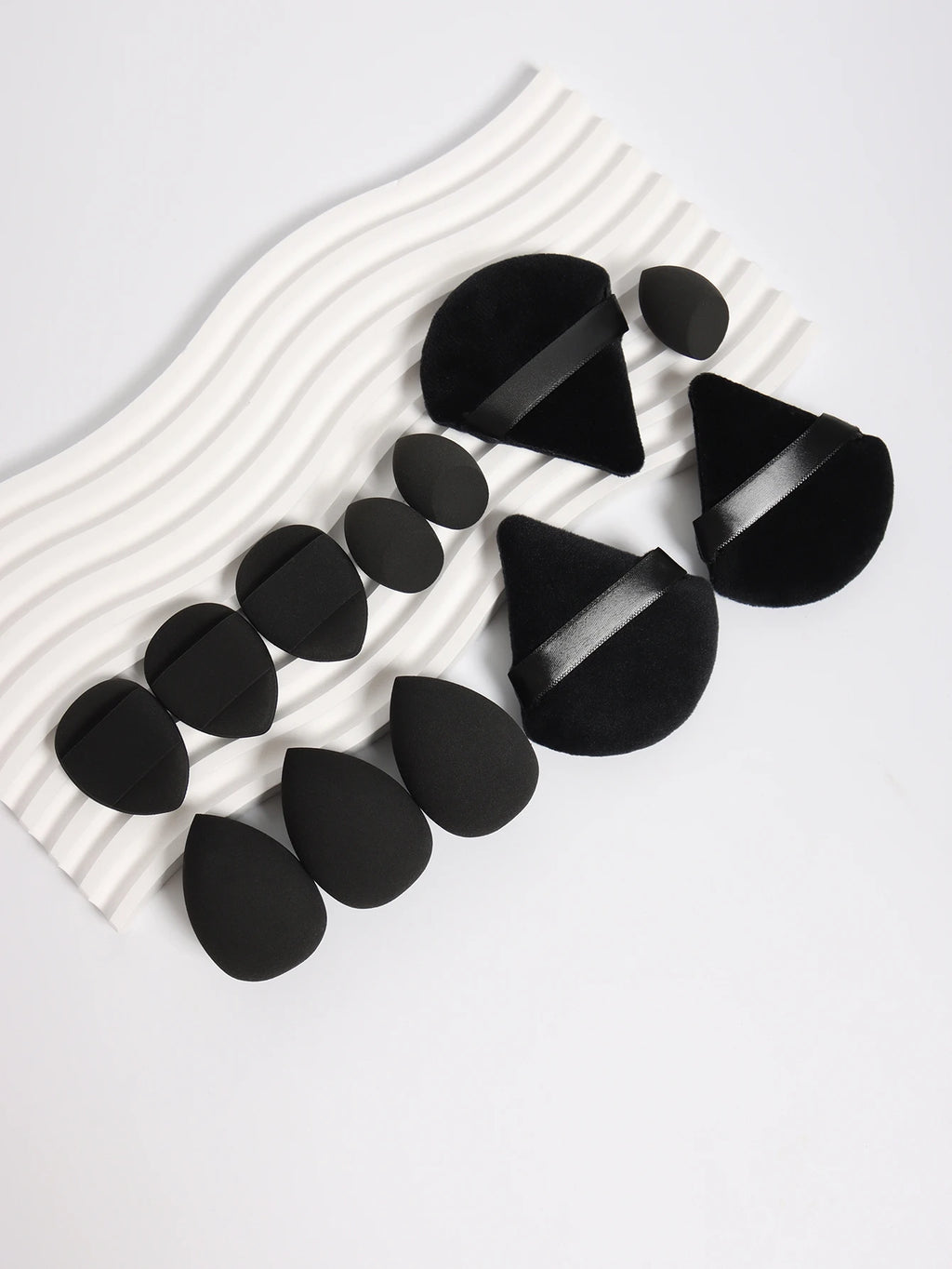 12-piece makeup sponge set — black
