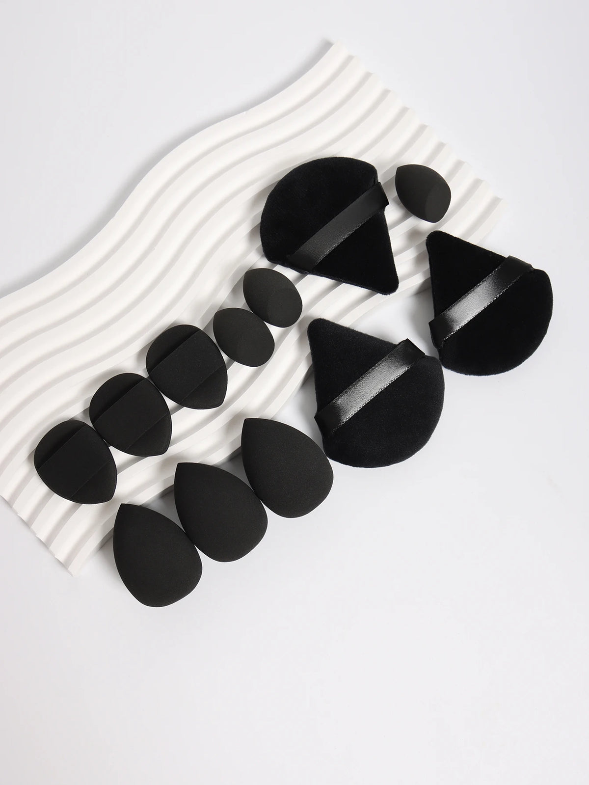 12-piece makeup sponge set — black