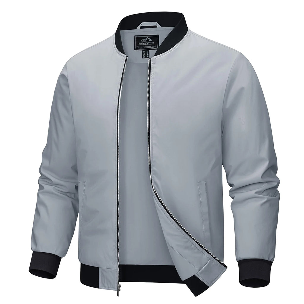 Men's Aviator Bomber Jacket — Waterproof Lightweight Windbreaker — Ginger