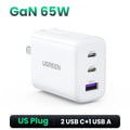 UGREEN 65W GaN charger, US plug, white