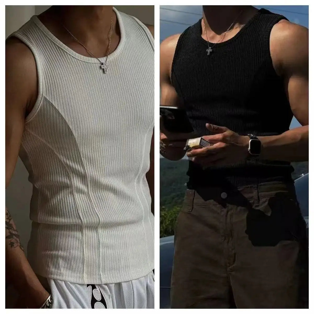 Men's gym tank top 3-pack — mixed, white + black