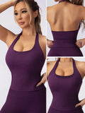 Women's padded halter sports top