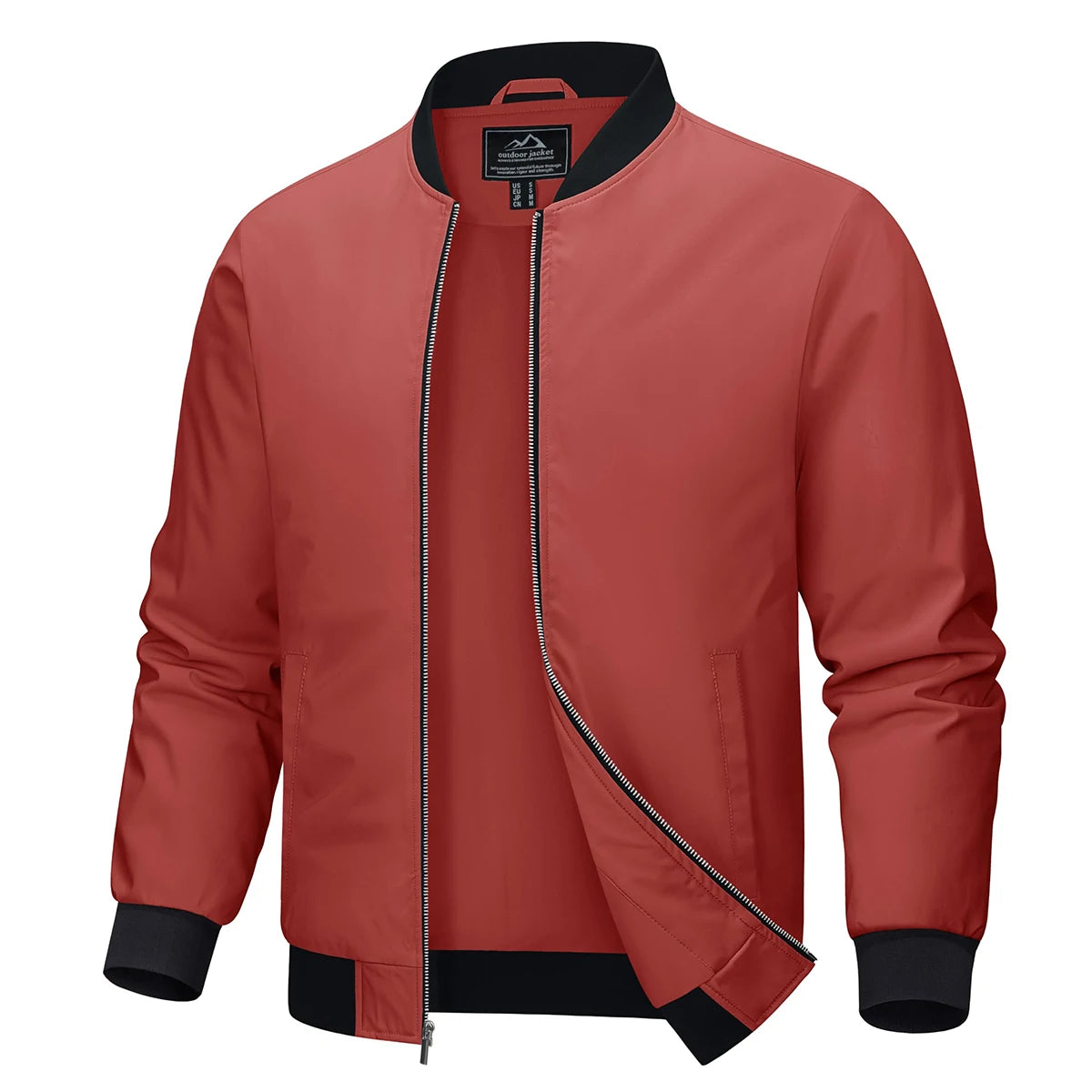 Men's Aviator Bomber Jacket — Waterproof Lightweight Windbreaker — Light Grey