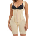 Womens full body shaper faja — high compression, front zipper and hooks, in Apricot
