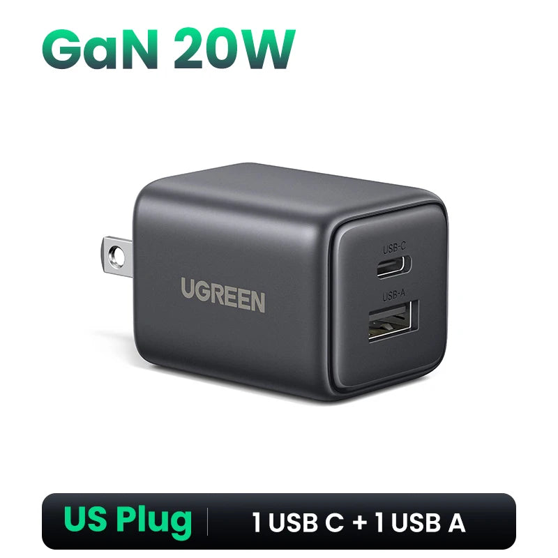 UGREEN 20W GaN USB-C wall charger, US plug