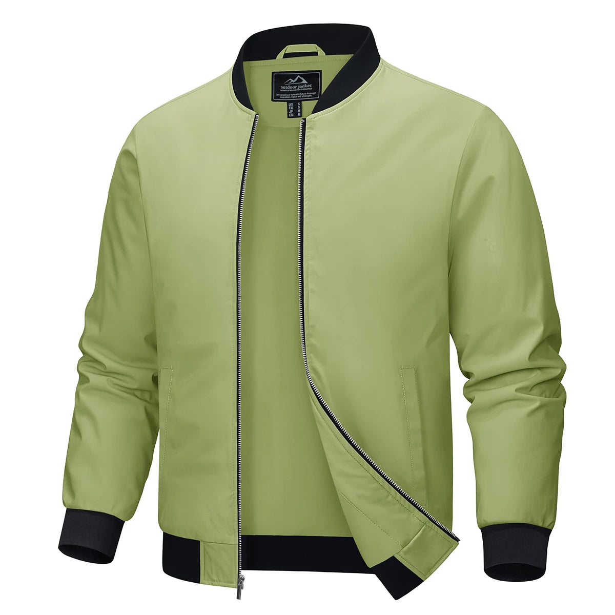 Men's Aviator Bomber Jacket — Waterproof Lightweight Windbreaker — Orange Red
