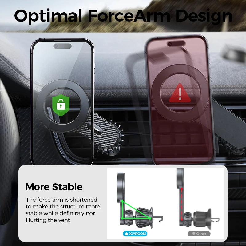 Joyroom Magnetic Car Phone Holder — MagSafe Air Vent Mount (Black)