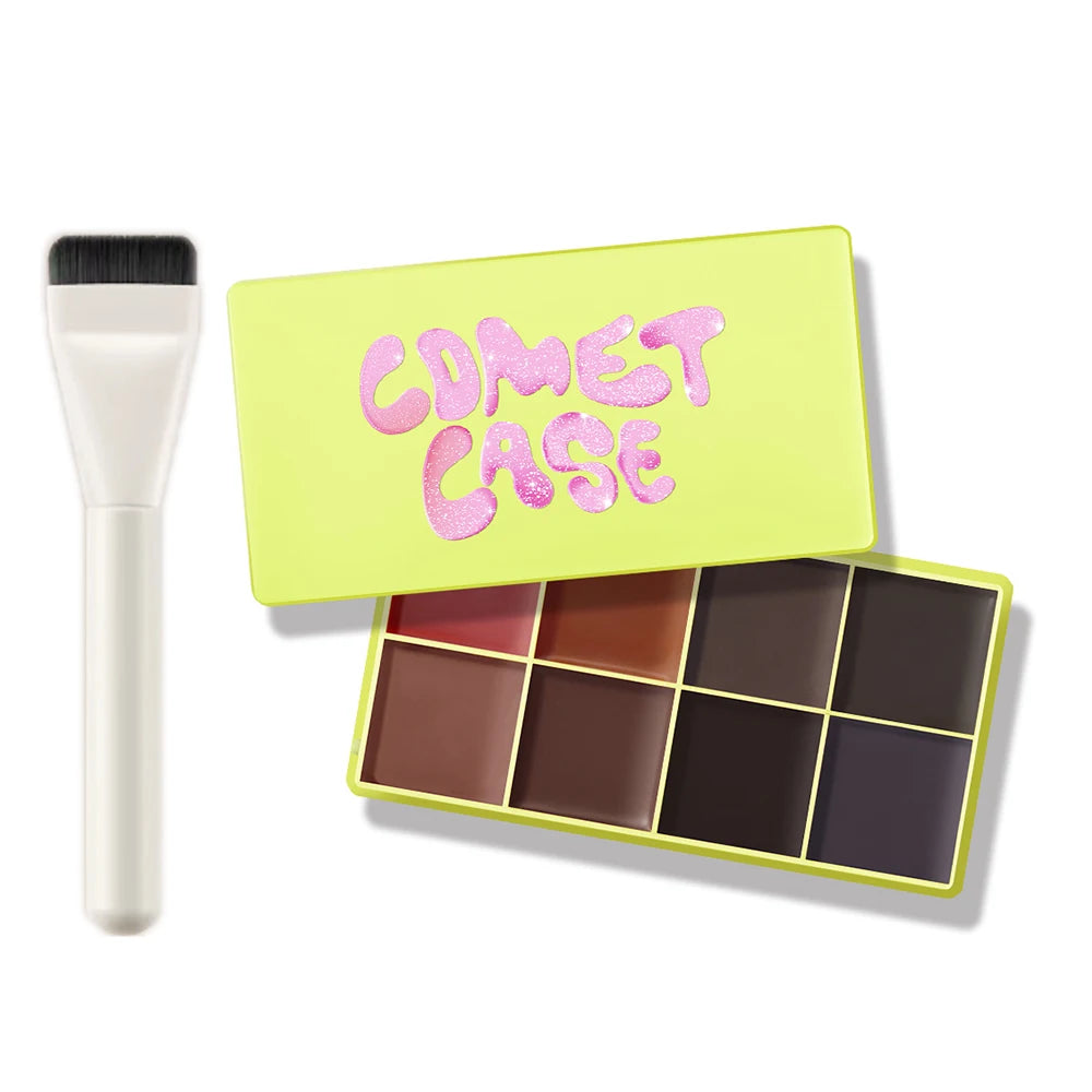 8-Pan Cream Face Palette — 2Eyebrow and Brush